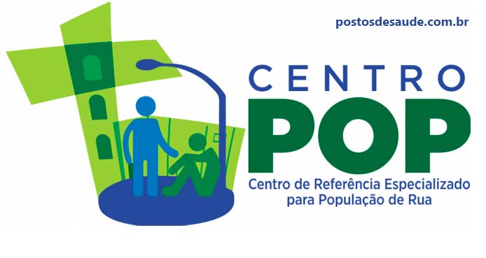 Imagem do logotipo do centro pop - Um homem ajudando a um morador de rua sentado no chão